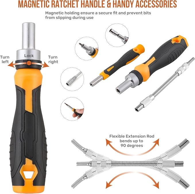 Hi-Spec 78pc Multi Screw Driver Bit Set and 1/4 inch Socket Set - Image 4