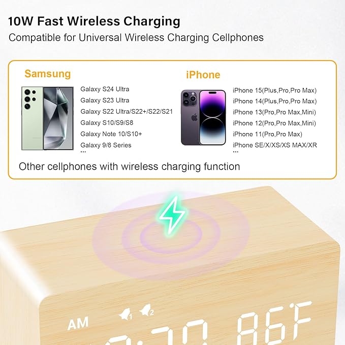 MOSITO Digital Wooden Alarm Clock - Image 3