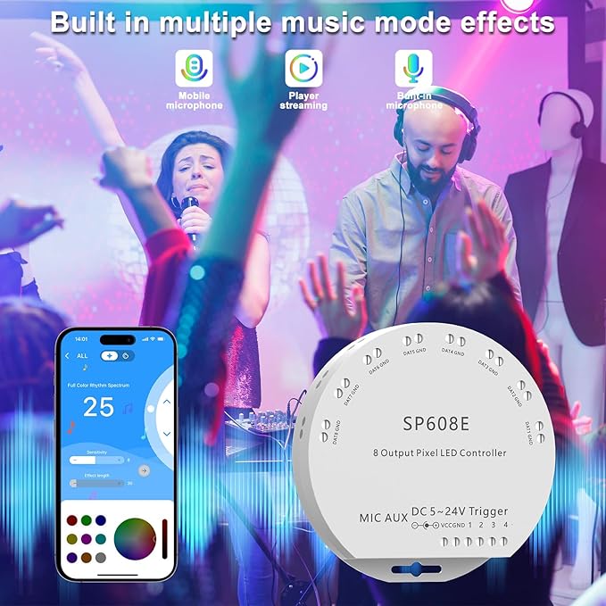 PAUTIX SP608E Built-in Mic/AUX Music Bluetooth SPI Controller - Image 4