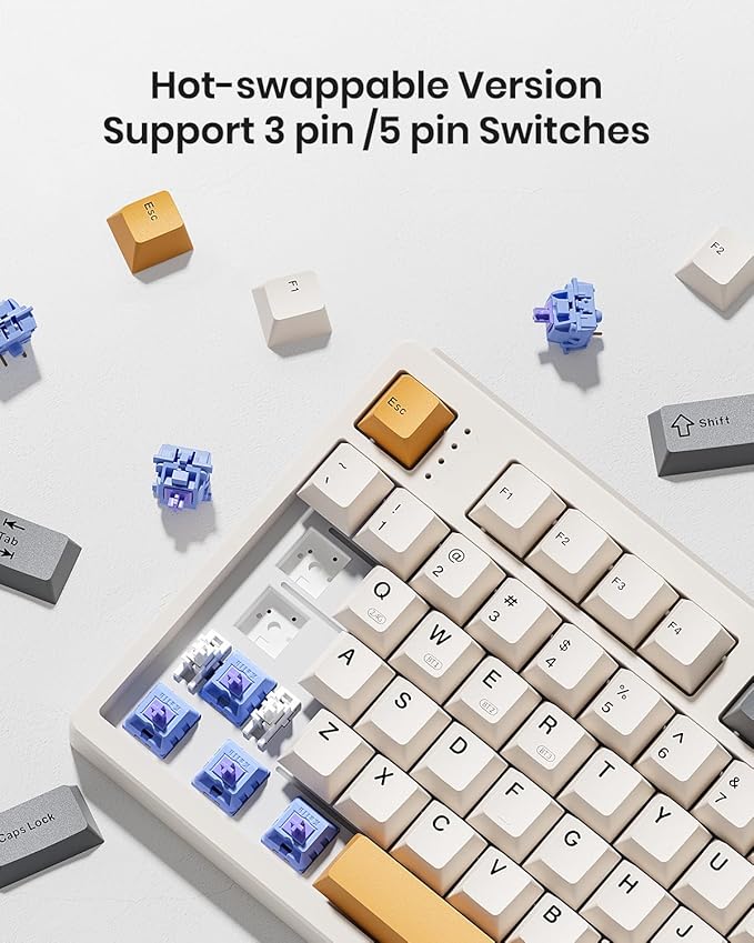 Kisnt KN104 Wireless Mechanical Gaming Keyboard, 100% Full Size 104 Keys - Image 4