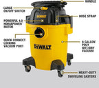 DEWALT Shop Vacuum 6 Gallon 4HP Poly Wet Dry Vacuum Ultimate Cleaning Solution - Image 6