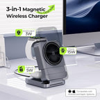 【2025 Upgraded】 Wireless Charger 3 in 1, Foldable Wireless Charging Station - Image 2