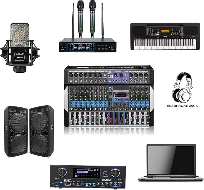 Boytone 12 Channel Bluetooth Studio Audio Mixer - Image 3