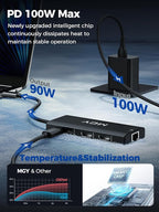 MCY USB C Hub, Laptop Docking Station Dual Monitor Single 8K, 10 in 1 Type-C - Image 4