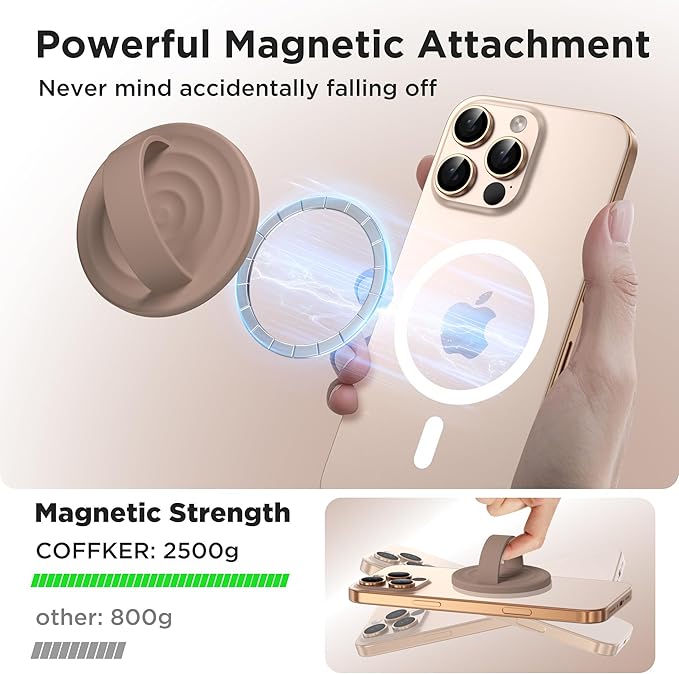 Magnetic Phone Ring Grip Holder, Silicone Finger Loop Grip, Compatible - Image 3