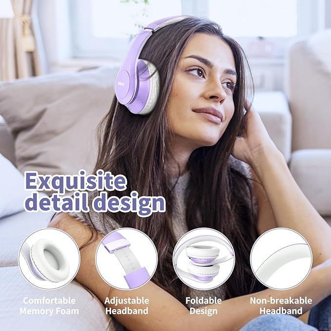 Uliptz Wireless Bluetooth Headphones, 65H Playtime, 6EQ Sound Modes, HiFi - Image 4