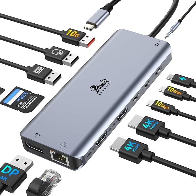 LIONWEI Laptop Docking Station 13 in 1 by LIONWEI