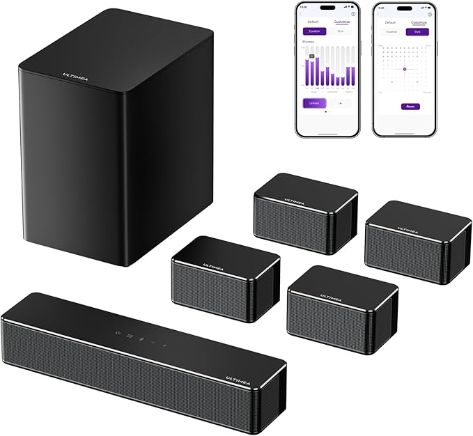 ULTIMEA 7.1 Sound Bars for Smart TV, 4 Wired Surround Speakers, Virtual by ULTIMEA