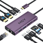 MCY USB C Hub, Laptop Docking Station Dual Monitor Single 8K, 10 in 1 Type-C by MCYDigtal