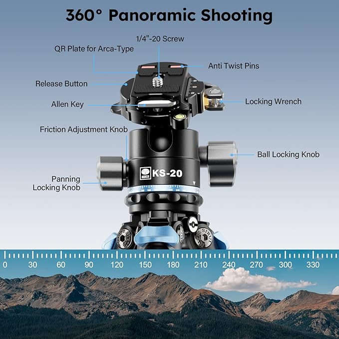 SIRUI 50.2" Carbon Fiber Travel Tripod, Compact Professional Camera Trippod - Image 3