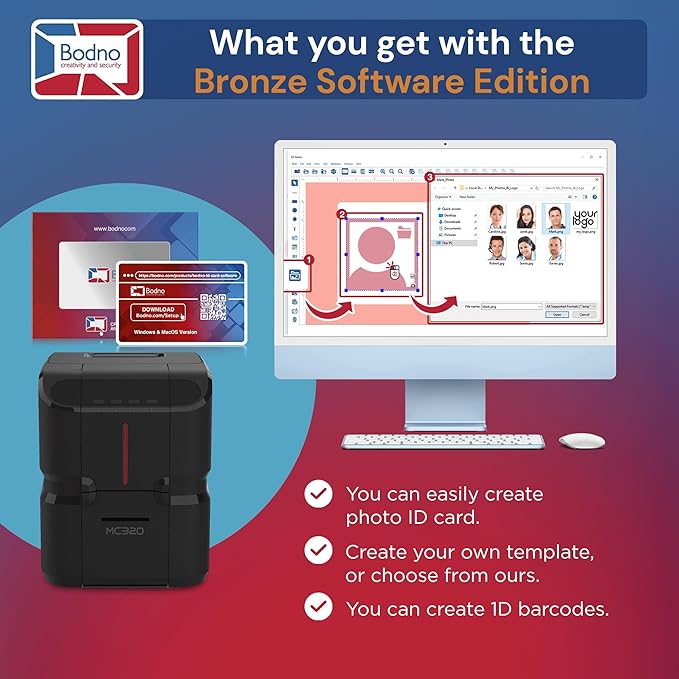 Bodno Matica MC320 Direct-to-Card Single Sided ID Card Printer & Complete - Image 4