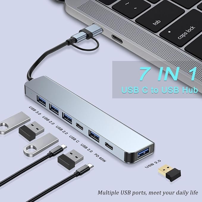 VIENON Aluminum USB C & USB Hub 7-in-1 - Image 2