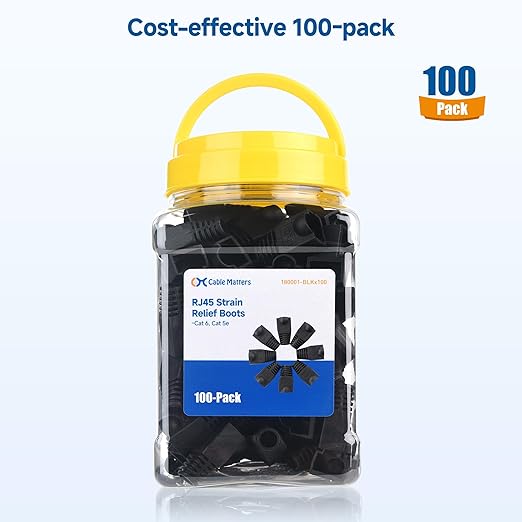 Cable Matters 100-Pack Cat6 / Cat5e RJ45 Strain Relief Boots, RJ45 Boot - Image 6