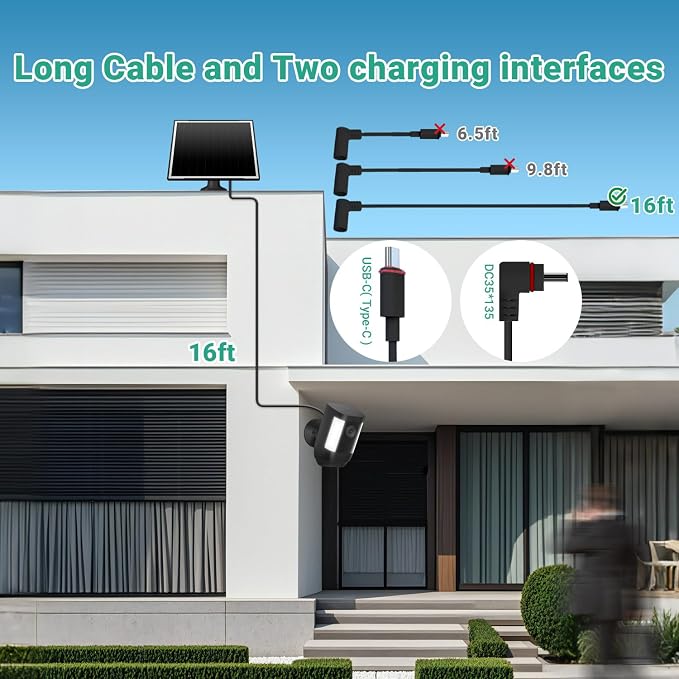 2-Pack Solar Panel Charger for Ring Camera, 8W High-Efficiency - Image 5