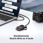 UGREEN SD Card Reader USB 3.0 Card Hub Adapter 5Gbps Read 4 Cards - Image 5