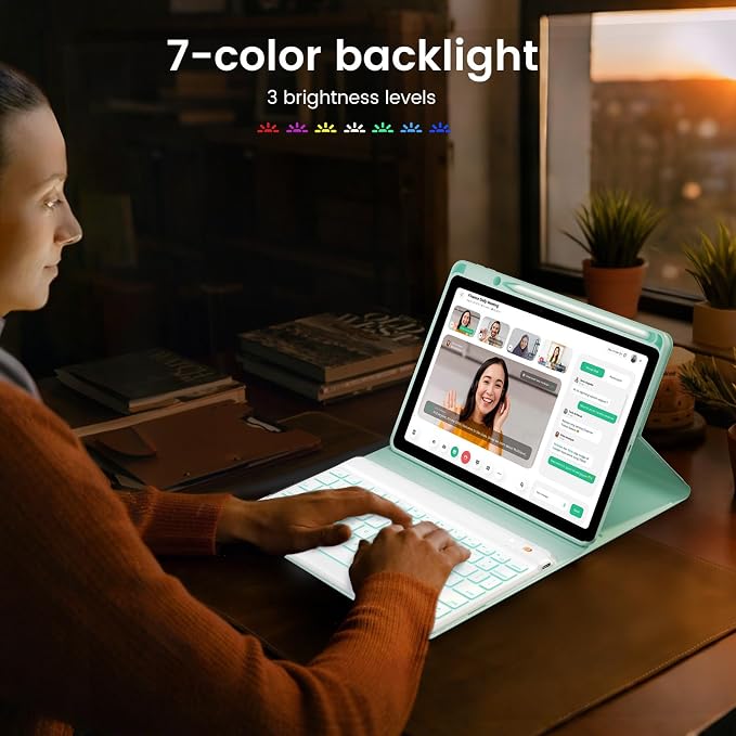 Keyboard Case for iPad Air 5th/4th Pro 11 inch, 7-Color Backlit Detachable - Image 4
