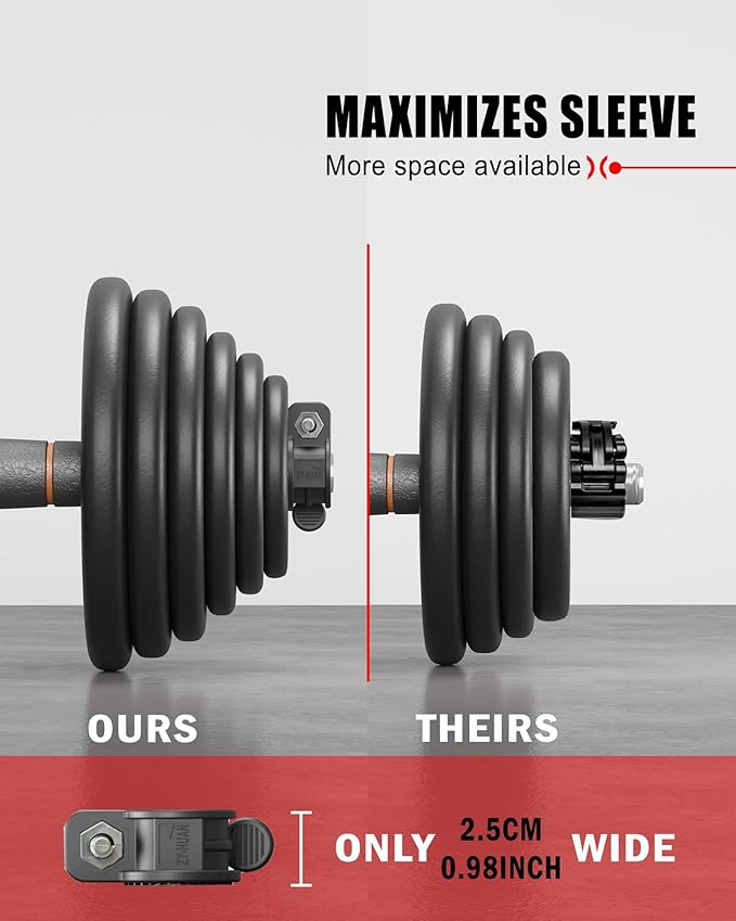 Mini Barbell Clips 1 inch I Multi-Size Adjustable Barbell Collar I 1 inch - Image 2