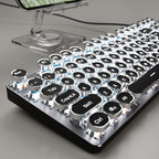 EWEADN TK100 Typewriter Keyboard Wired Mechanical Keyboard, 104 Keys Aesthetic by SEUNKWANG