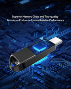 128GB Dual USB Type C +A Flash Drive 2-in-1 OTG USB 3.0 Thumb Drive Metal UDP - Image 6