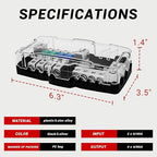 Fused Power Distribution Block Car Audio 4 Way MIDI 12V Fuse Block - Image 5