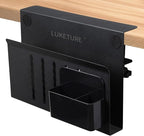 LUKETURE Laptop Holder, Steel Desk Side Storage, No Drill Standing Desk by LUKETURE