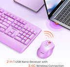 MEETION Wireless Keyboard and Mouse, Full-Sized Cordless Keyboard - Image 2