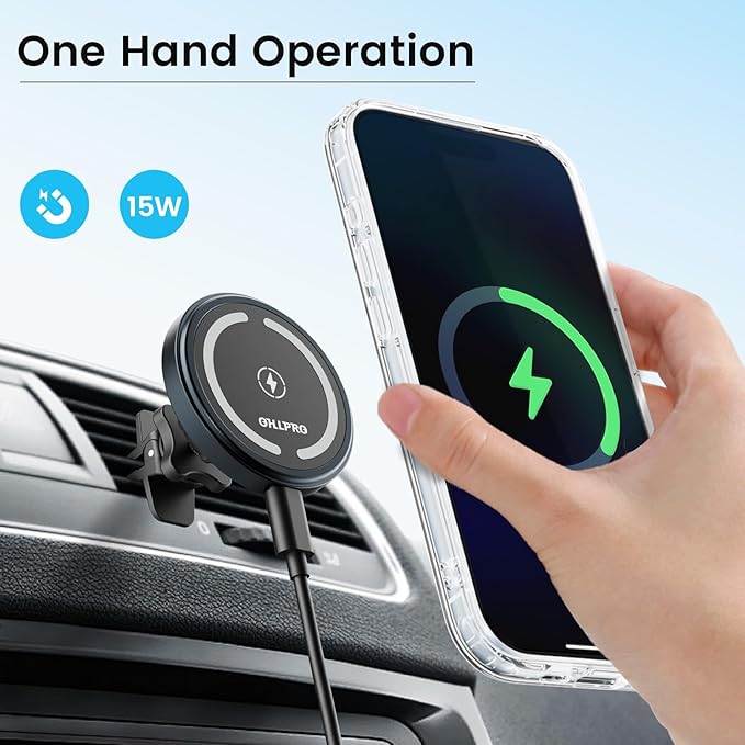 OHLPRO for MagSafe Car Mount Charger iPhone Wireless Car Charger, Stick on - Image 5