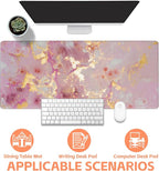 Mouse Pad Large Pink and Gold Marble Non-Slip Gaming Desk Mat - Image 4