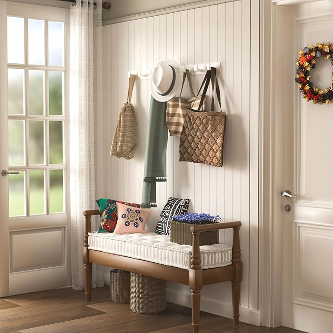 White Wall Mounted Coat Rack - Image 2