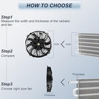 MuHize 7 Inch Slim Radiator Fan - 12V 80W 800 CFM High Performance Cooling Fan - Image 3