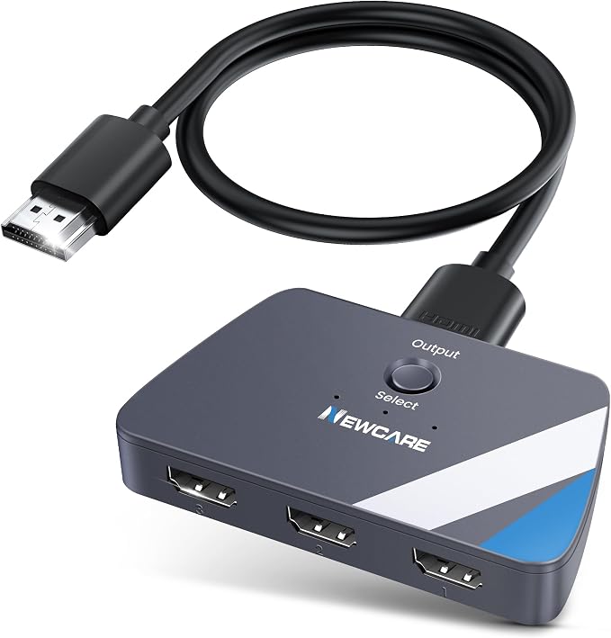 NEWCARE HDMI Switch 3 in 1 Out, 4K@60Hz HDMI 2.0 Switch by NEWCARE