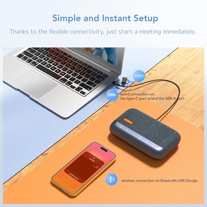 NUROUM A15 Conference Speaker and Microphone, Portable&Scalable Bluetooth - Image 9