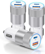 3-Pack Car Charger, Ancekoy 38W Dual Port Fast Charge PD & QC 3.0 Car Adapter by Ancekoy
