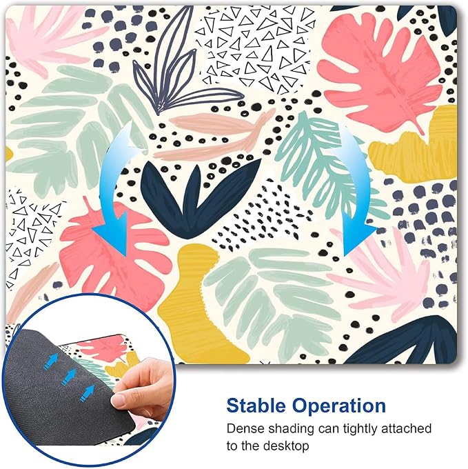 Mouse Pad, Colorful Palm Tropical Plants Mouse Pad, Square Waterproof Cute - Image 6