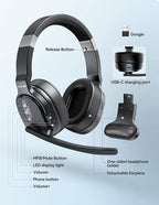 TECKNET Bluetooth Trucker Headset, Single and Dual Ear Wireless Headset - Image 6