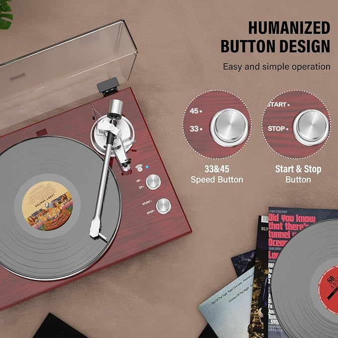 Belt Drive Turntable for Vinyl Record Player, Connect - Image 8