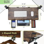 ETHU Keyboard Tray Under Desk, Ergonomic Corner Keyboard Tray - Image 3
