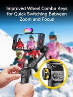 Gimbal Stabilizer for iPhone, Phone Gimbal w/RGB Magnetic Fill Light, Foldable - Image 7