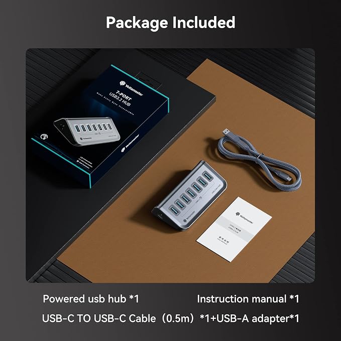 Yottamaster 7 Port USB 3.0 Hub, Data USB Hub Splitter - Image 7