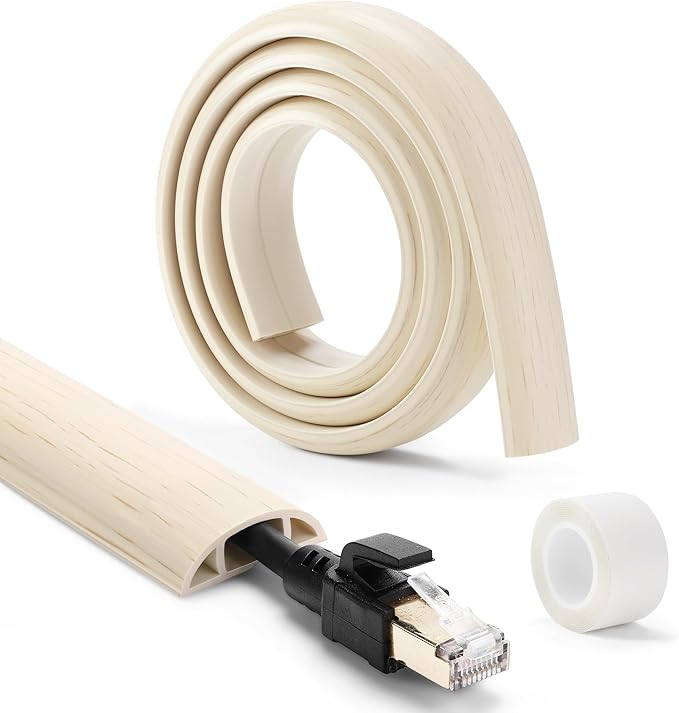 Floor Cord Cover 6ft, Cord Hider Floor Beige Maple Wood, Floor Cable Management - Image 4