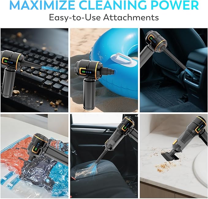Car Vacuum Cleaner, 22000PA High Power Portable Handheld Car Vacuum & Air Duster - Image 5