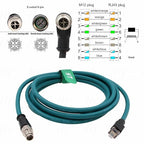 M12 Ethernet 8 Pin X-Code Male to RJ45 CAT-7e Gigabit Cable - Image 3
