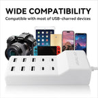 USB Charging Station, 10 Ports Family-Sized USB C Charger Block, USB Power Strip - Image 4