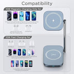 2-in-1 MagSafe Charger Stand, 20W Foldable Travel Fast Magnetic Wireless Charger - Image 5