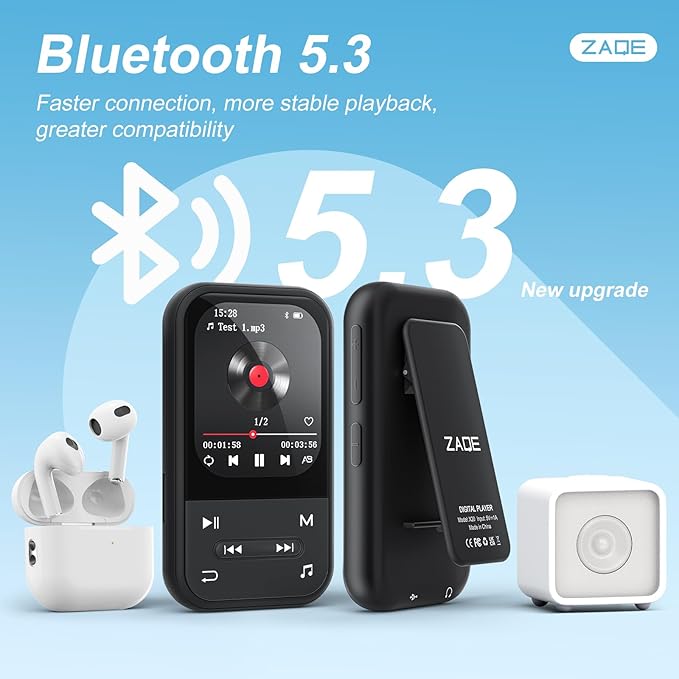 128GB Clip MP3 Player with Bluetooth 5.3, Music Player with FM Radio & Voice - Image 7
