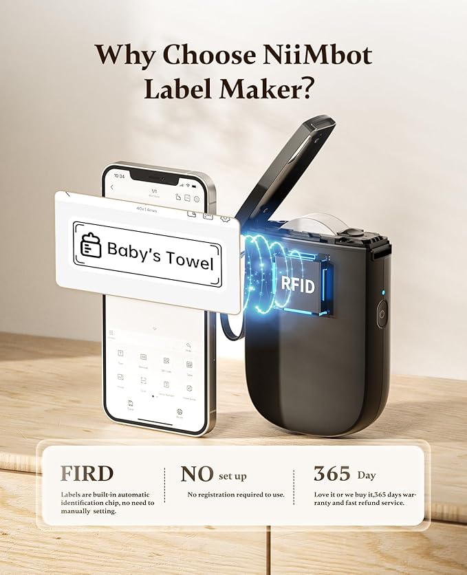 NIIMBOT Label Maker Bluetooth Mini Label Printer D11 2024 Version, Portable - Image 2