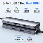 Selore USB C Docking Station Dual HDMI Monitor, USB C to Dual HDMI Adapter - Image 2