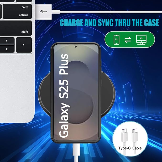 Battery Case for Galaxy S25 Plus, Slim Portable Protective Fast Charging Case - Image 6