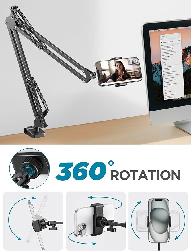 InnoGear Tablet Holder for Bed, Overhead Tablet Stand Phone Holder Tablet Mount - Image 4