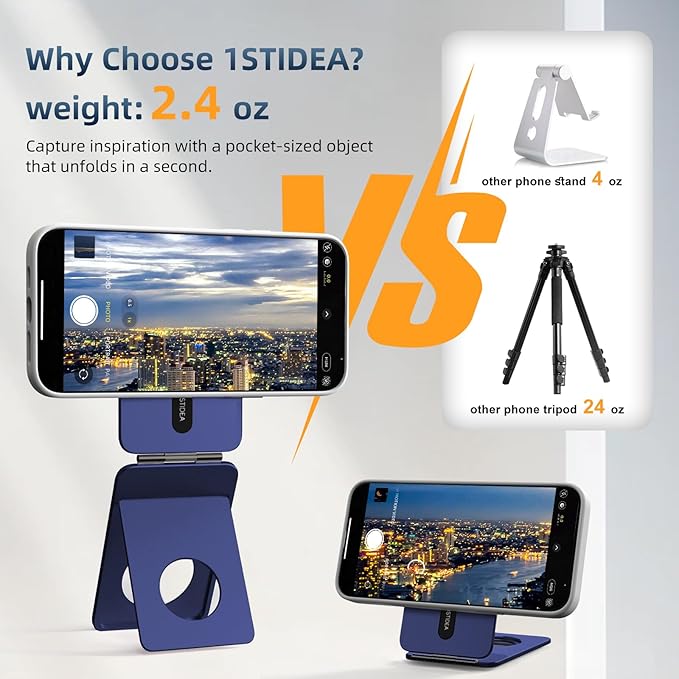 Phone Tripod Stand, Aluminum Alloy Mini Tripod Compatible - Image 6